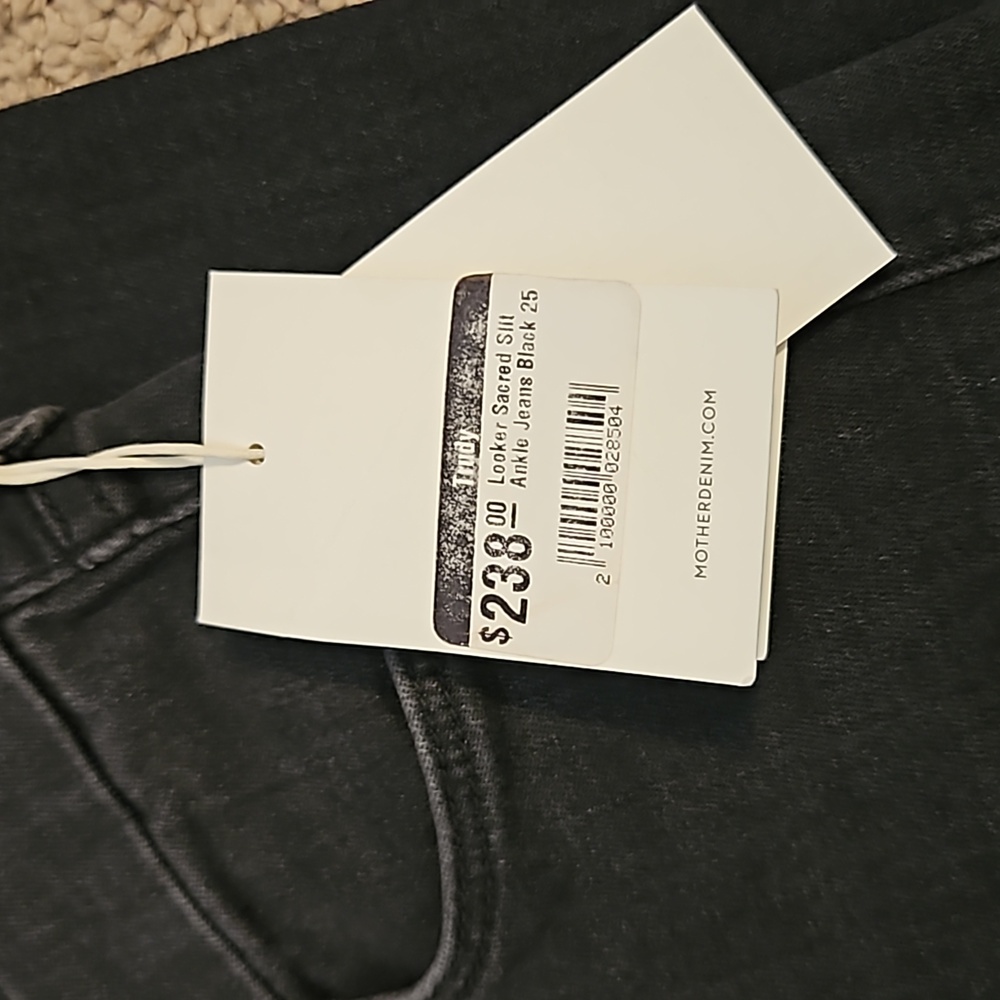 NEW! Mother Denim The Looker Sacred Slit Ankle Jeans Dear Mr. Black Size 25 - Picture 9 of 14